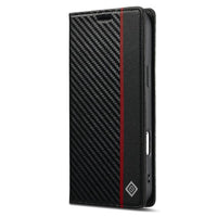 LC.IMEEKE Apple iPhone Carbon Fiber Pattern Leather Phone Case
