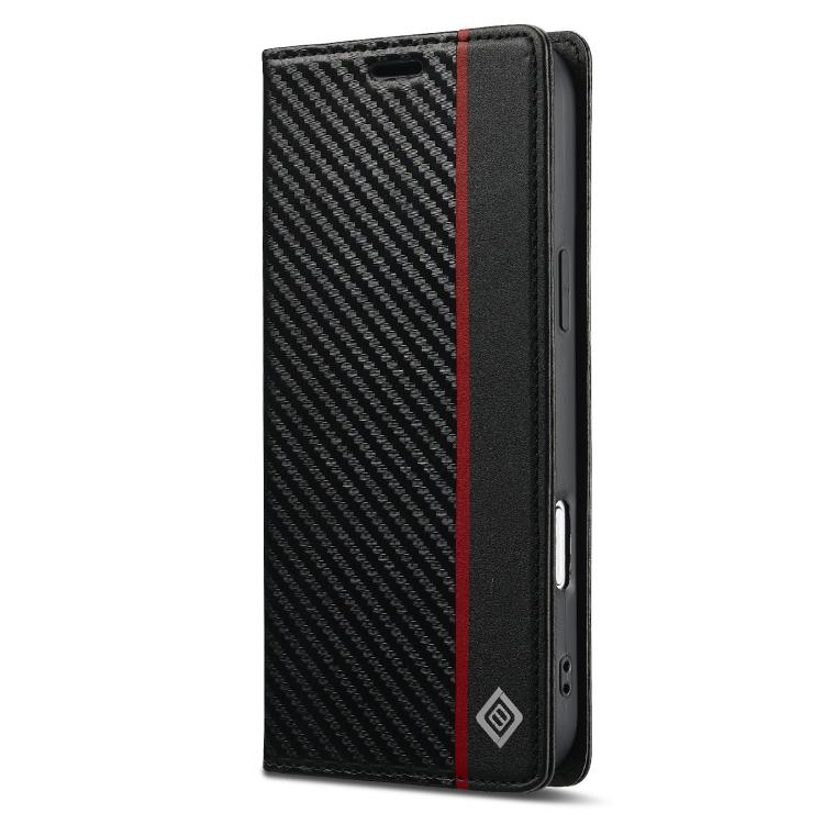 LC.IMEEKE Apple iPhone Carbon Fiber Pattern Leather Phone Case