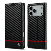 LC.IMEEKE Apple iPhone Carbon Fiber Pattern Leather Phone Case