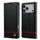 LC.IMEEKE Apple iPhone 16 Series Carbon Fiber Pattern Leather Phone Case