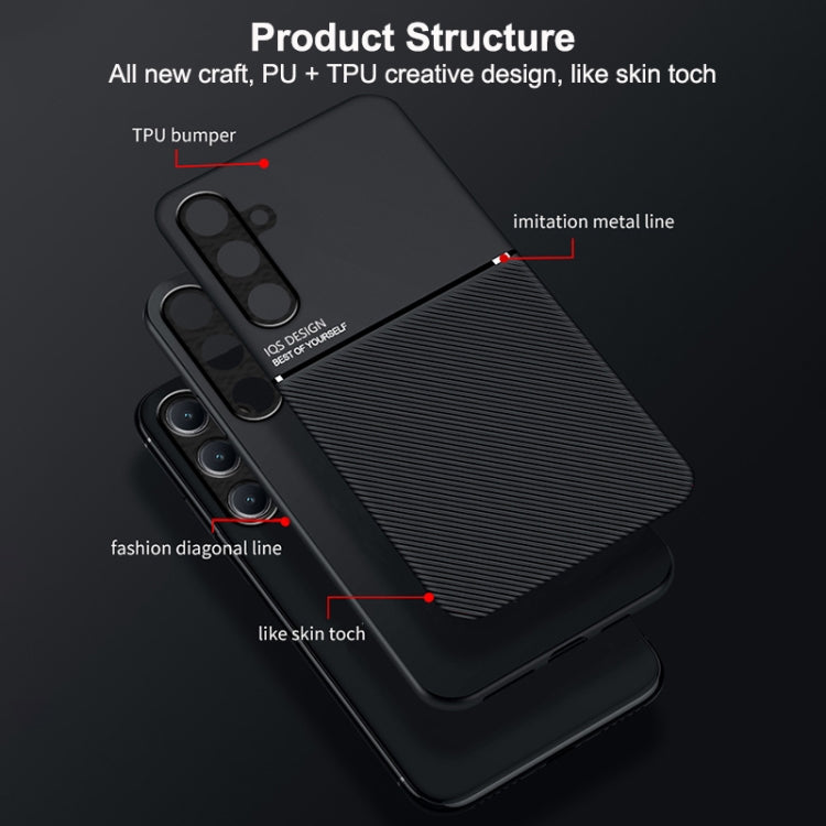 Classic Tilt Strip Grain Magnetic PC Hybrid TPU Phone Case, For Samsung Galaxy A16 4G, For Samsung Galaxy A06 4G