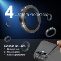 NORTHJO Apple iPhone 2 Sets Metal Camera Lens Protector 4pcs