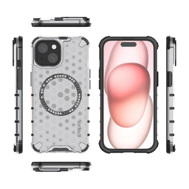 ENKAY Hat-Prince Honeycomb MagSafe Shockproof Phone Case with Large Arc Edge Film, For iPhone 14 Plus, For iPhone 14, For iPhone 14 Pro, For iPhone 14 Pro Max