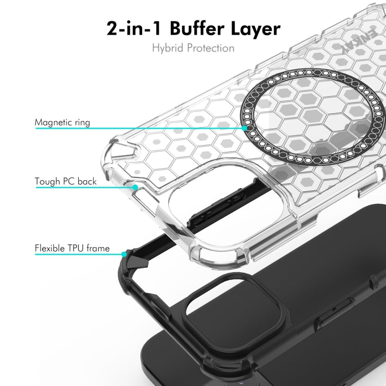 ENKAY Hat-Prince Honeycomb MagSafe Shockproof Phone Case with Large Arc Edge Film, For iPhone 14 Plus, For iPhone 14, For iPhone 14 Pro, For iPhone 14 Pro Max