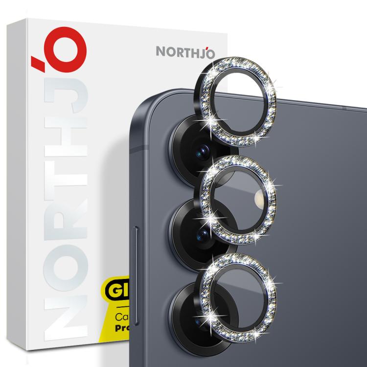 NORTHJO 1 Set Camera Lens Protector Glitter Metal Ring Film, For Samsung Galaxy S25 5G, For Samsung Galaxy S25+ 5G, For Samsung Galaxy S25 Ultra 5G