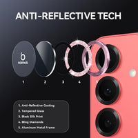 NORTHJO 1 Set Camera Lens Protector Glitter Metal Ring Film, For Samsung Galaxy S25+ 5G, For Samsung Galaxy S25 Ultra 5G, For Samsung Galaxy A36 5G / A56 5G