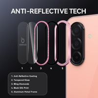 NORTHJO 1 Set Camera Lens Protector Glitter Metal Ring Film, For Samsung Galaxy S25 5G, For Samsung Galaxy S25+ 5G, For Samsung Galaxy S25 Ultra 5G