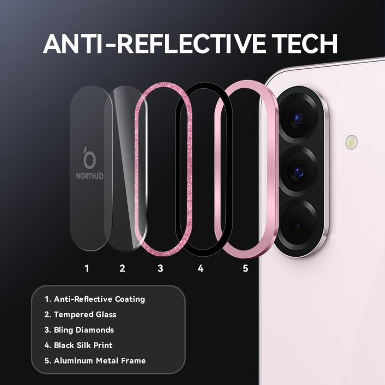 NORTHJO 1 Set Camera Lens Protector Glitter Metal Ring Film, For Samsung Galaxy A36 5G / A56 5G