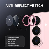 NORTHJO Samsung Galaxy Metal Glitter Ring Camera Lens Protector